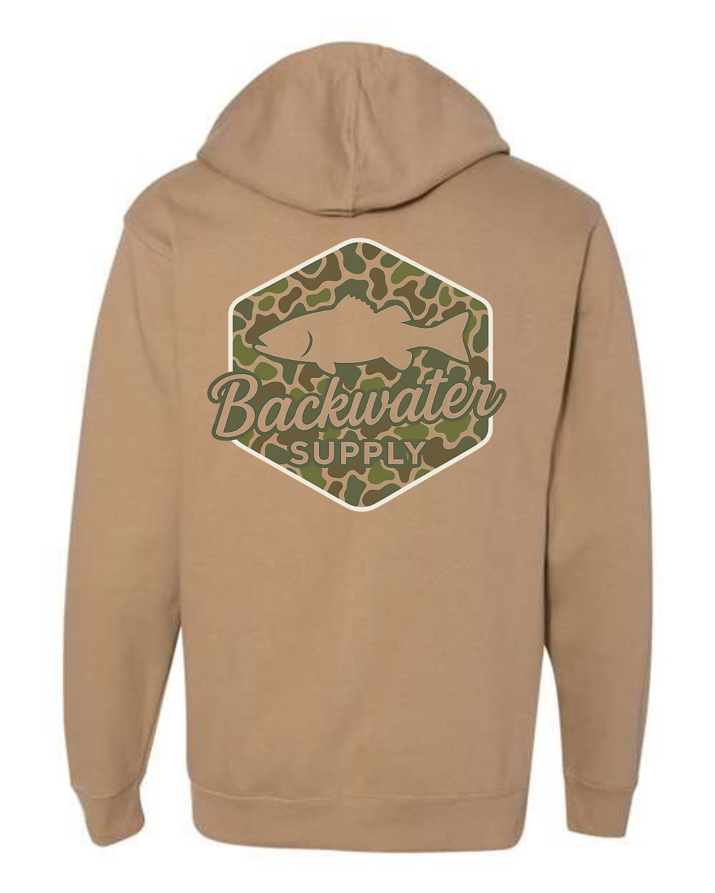 Backwater Supply – Camo Fish Midweight Hoodie