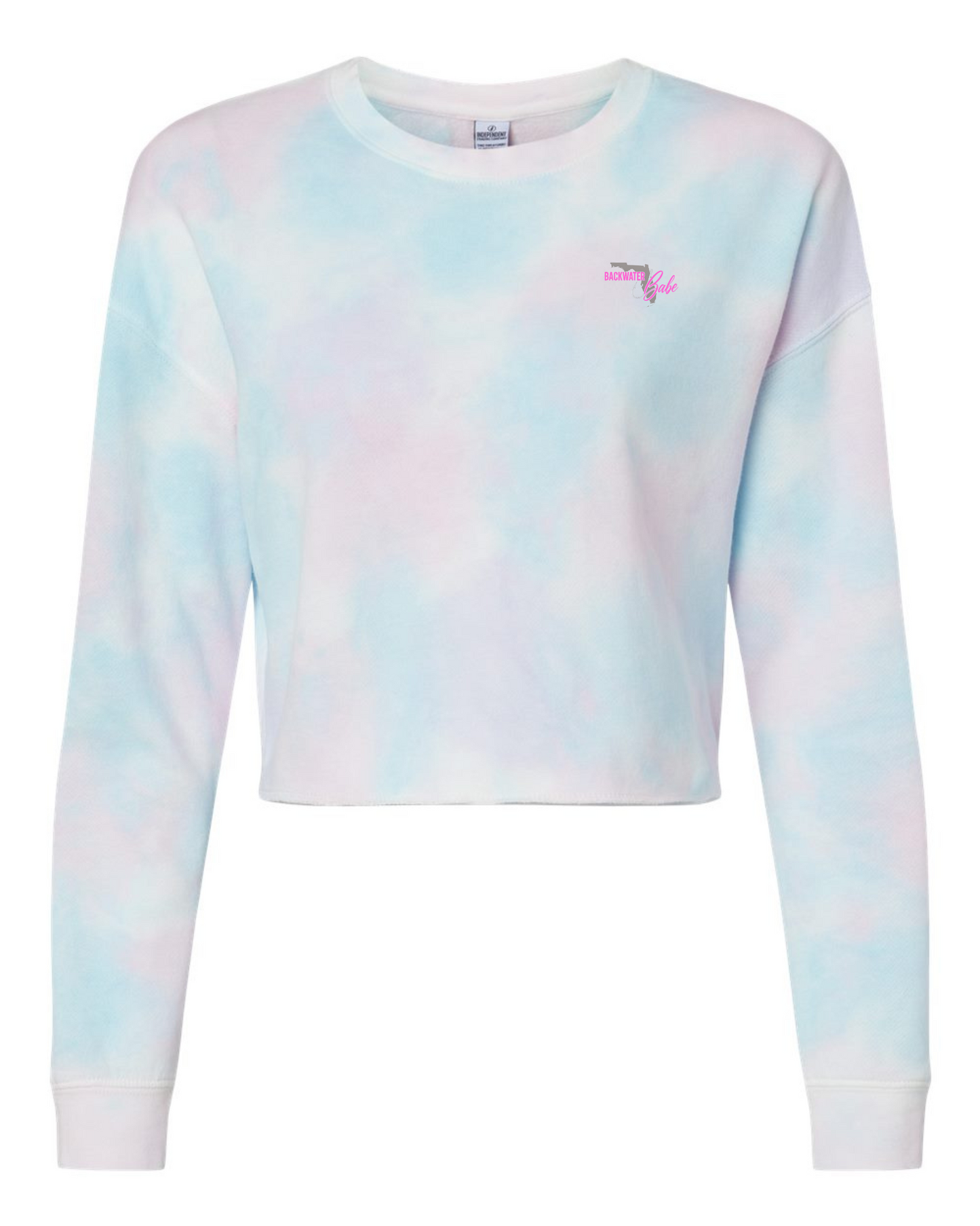Women’s Lightweight Crop Crewneck Sweatshirt-Backwater Babe