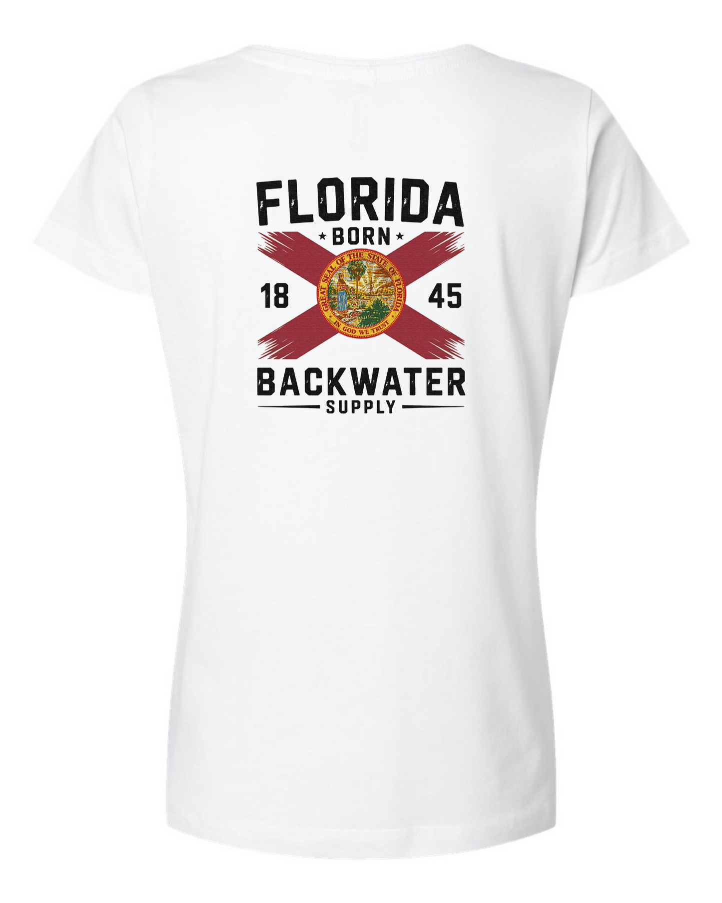 Women’s Backwater Supply Florida Flag/ Florida Born Tee