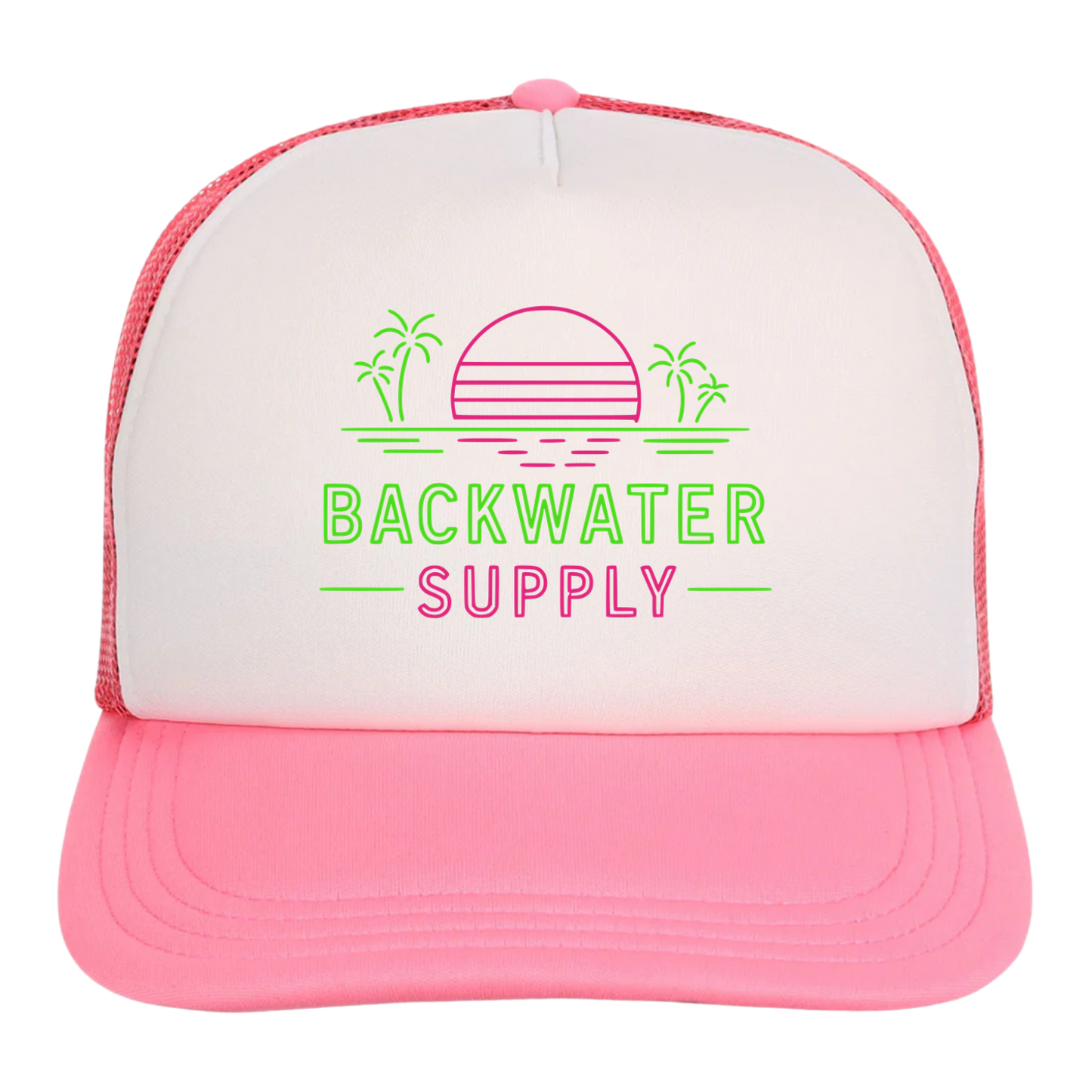 Backwater Supply – Neon Sunset Mesh Trucker Hat