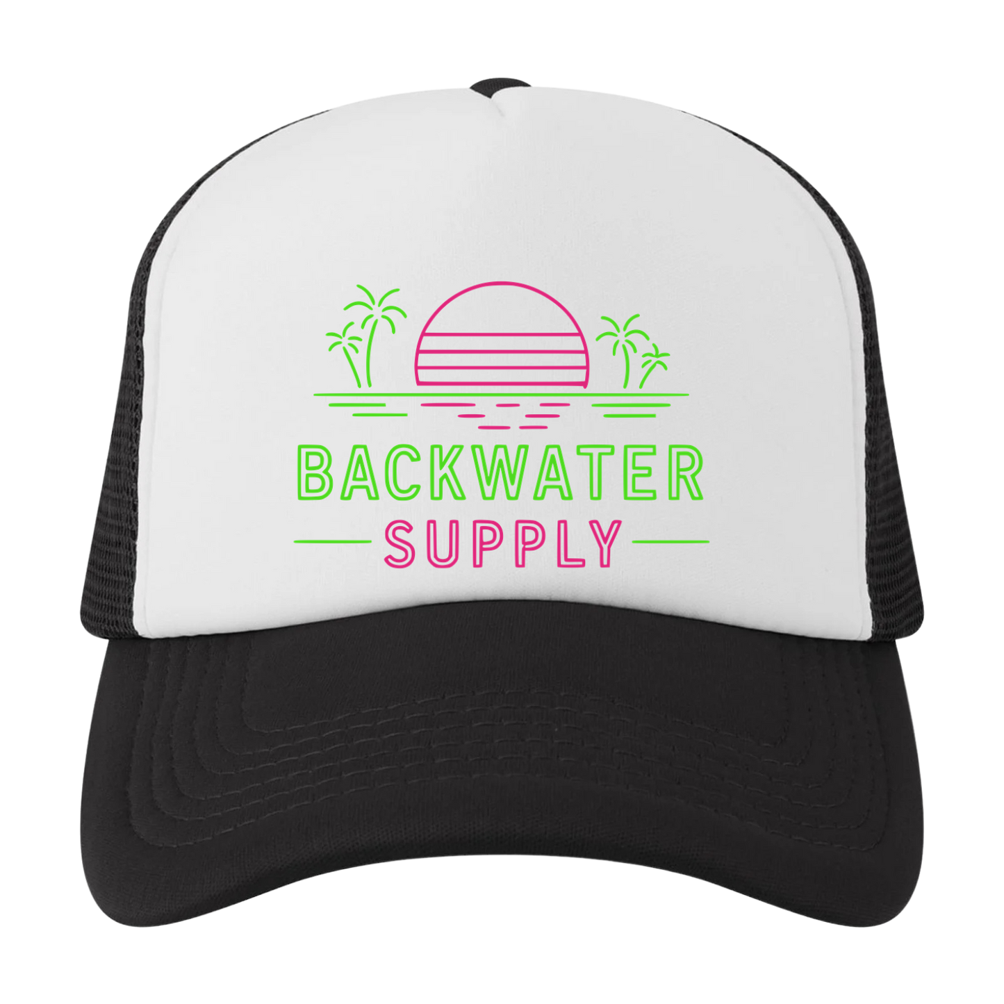Backwater Supply – Neon Sunset Mesh Trucker Hat