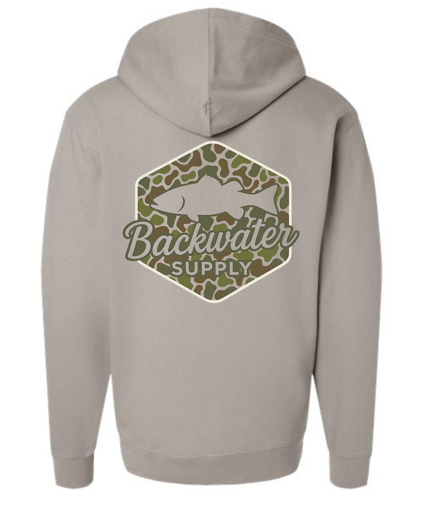 Backwater Supply – Camo Fish Midweight Hoodie