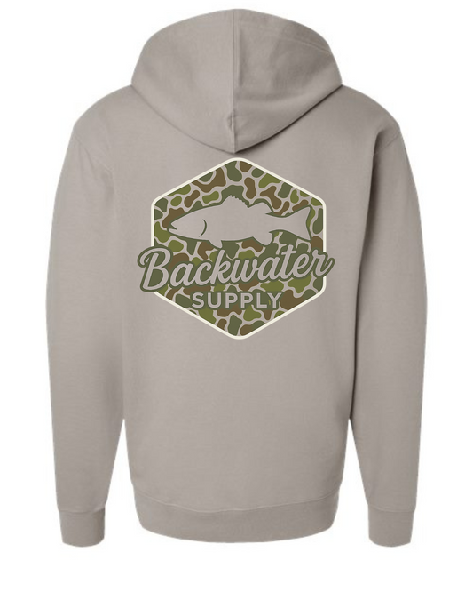 Backwater Supply – Camo Fish Midweight Hoodie