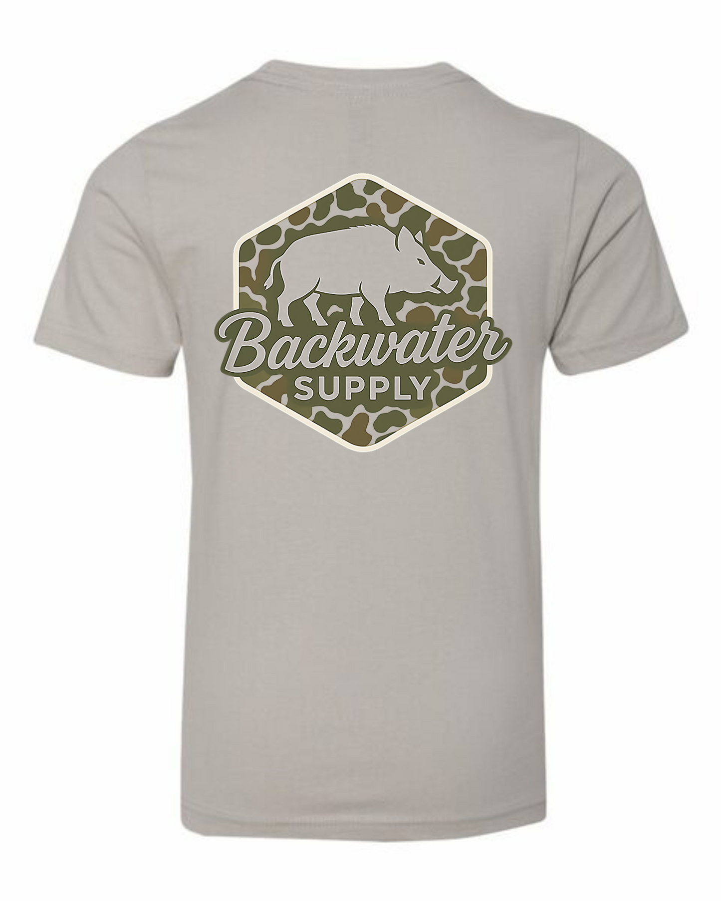 Youth Backwater Supply – Camo Hog Tee