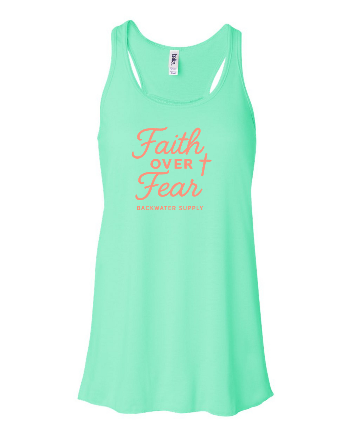 Faith over Fear Flowy Racerback Tank – Backwater Faith Collection