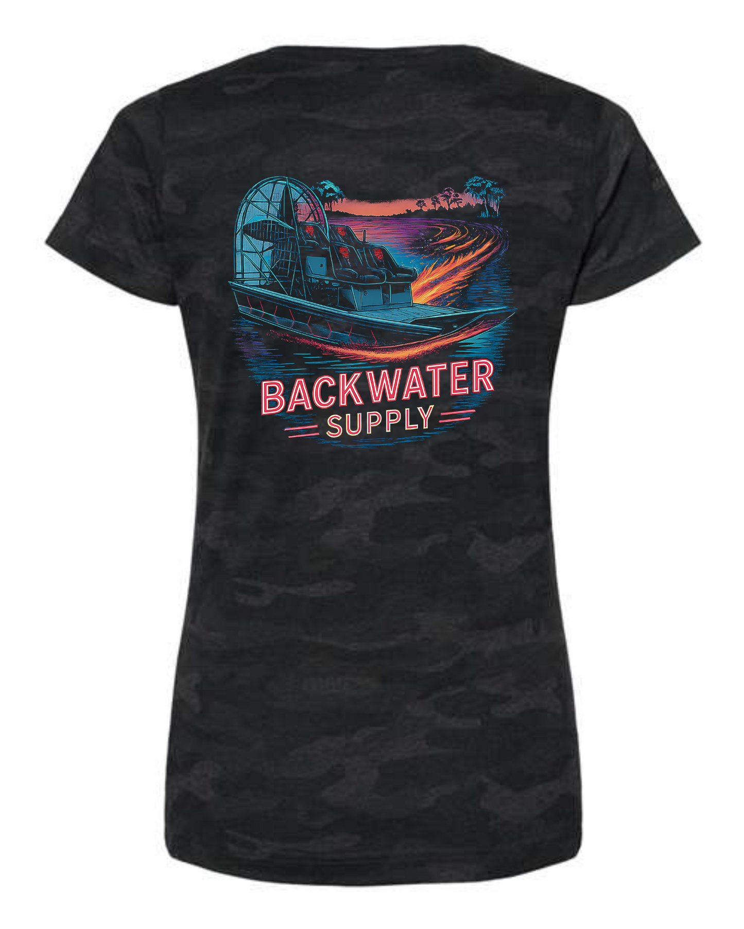 Women’s Backwater Supply – Neon Airboat Tee