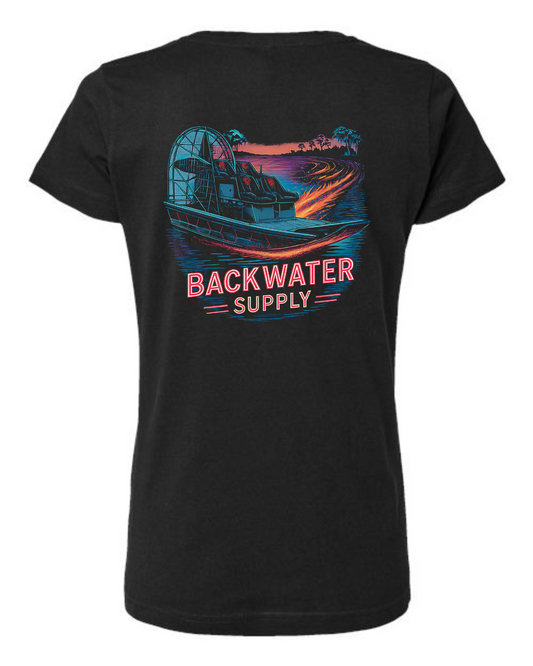 Women’s Backwater Supply – Neon Airboat Tee