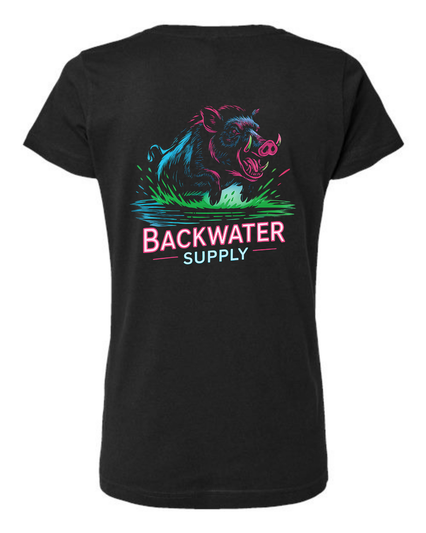 Women’s Backwater Supply – Neon Hog Tee
