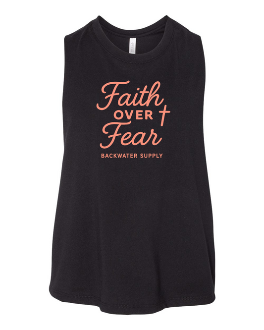 Faith Over Fear Crop Tank– Backwater Faith Collection
