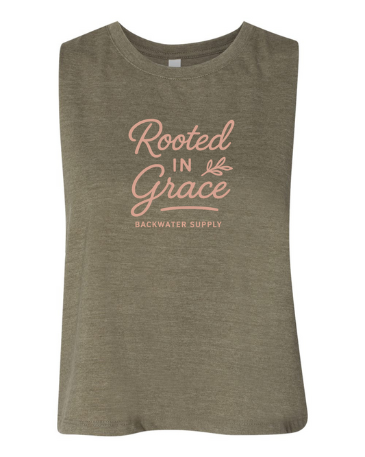 Rooted in Grace Crop Tank – Backwater Faith Collection