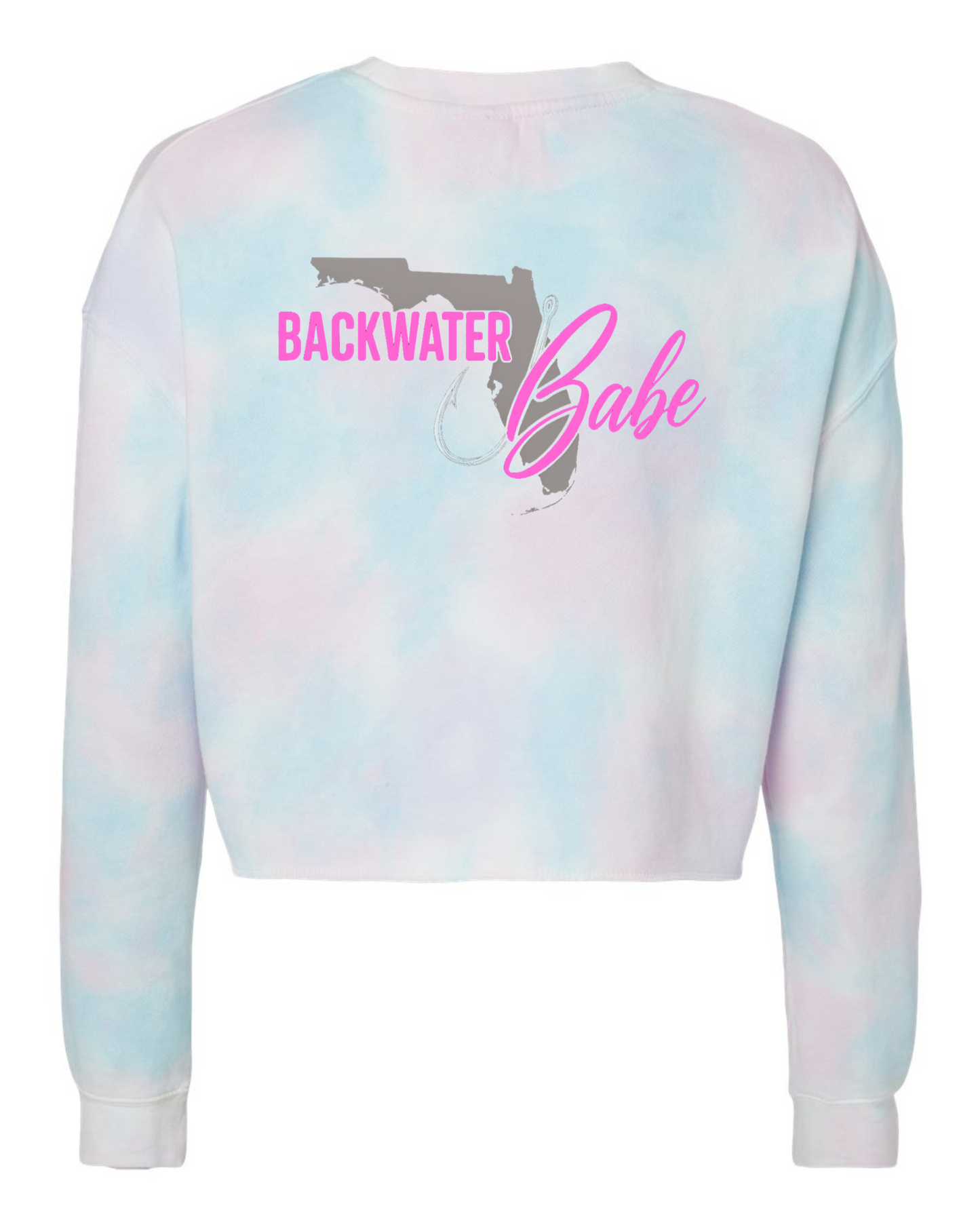 Women’s Lightweight Crop Crewneck Sweatshirt-Backwater Babe