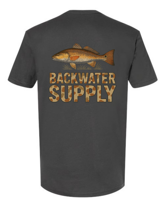 Backwater Supply – Redfish Camo Logo Tee