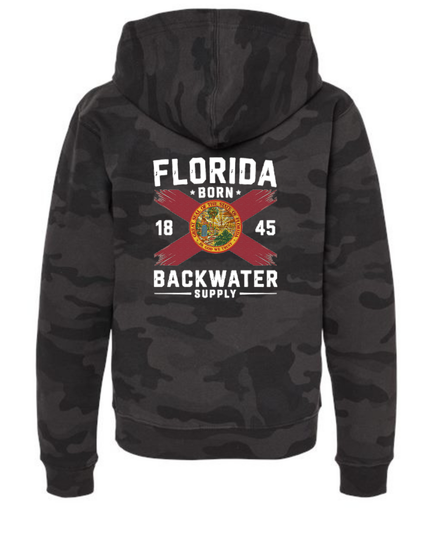 Youth Backwater Supply – Midweight Hoodie - Backwater Supply Florida/Born Flag Tee.