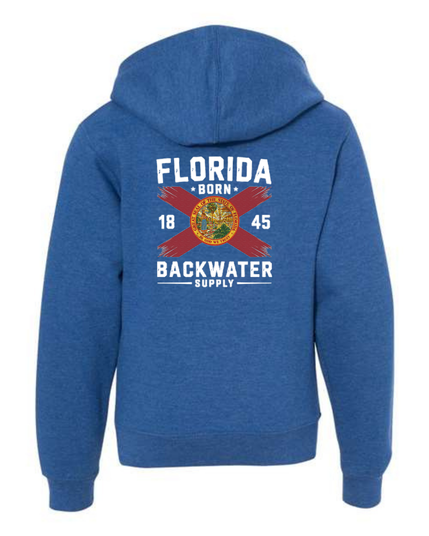 Youth Backwater Supply – Midweight Hoodie - Backwater Supply Florida/Born Flag Tee.