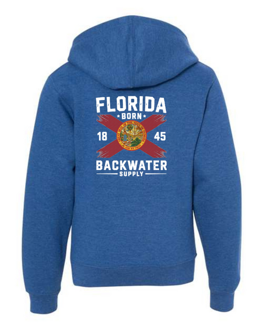 Youth Backwater Supply – Midweight Hoodie - Backwater Supply Florida/Born Flag Tee.