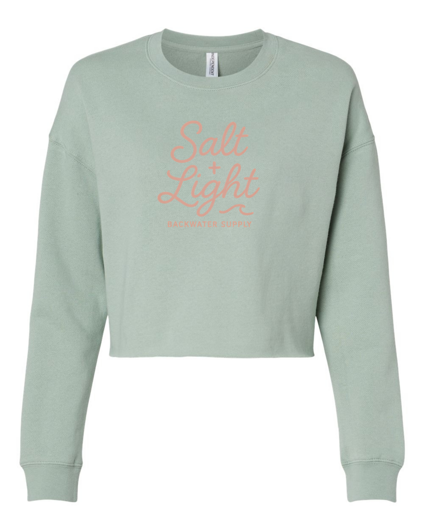 Women’s Lightweight Crop Crewneck Sweatshirt- Rooted In Grace - Faith Collection