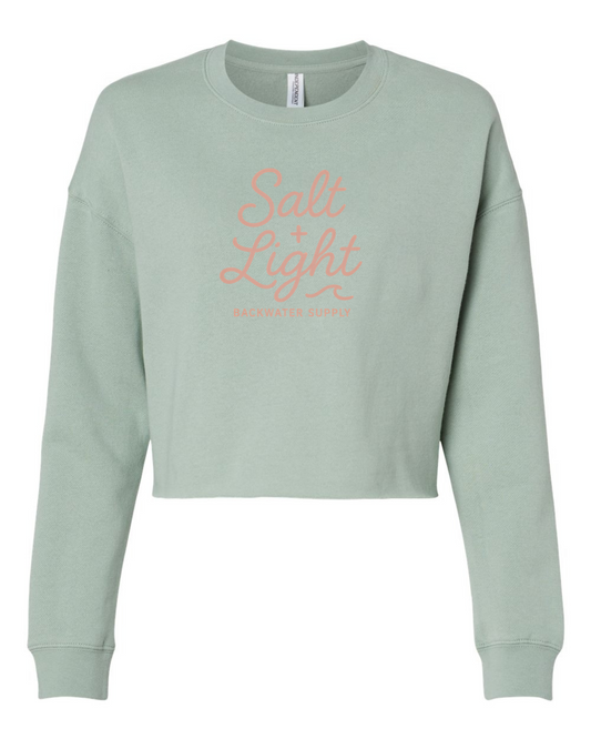 Women’s Lightweight Crop Crewneck Sweatshirt- Rooted In Grace - Faith Collection