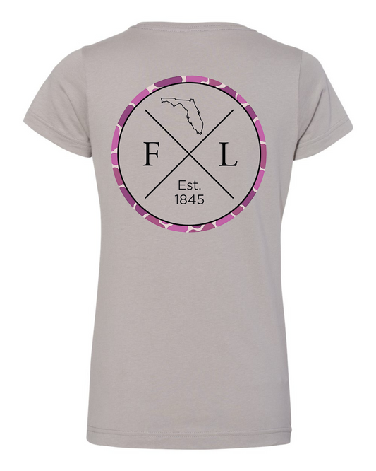 Women’s Florida Heritage Tee – Girly Camo Edition