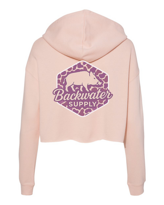 Women's Camo Boar Crop Hoodie