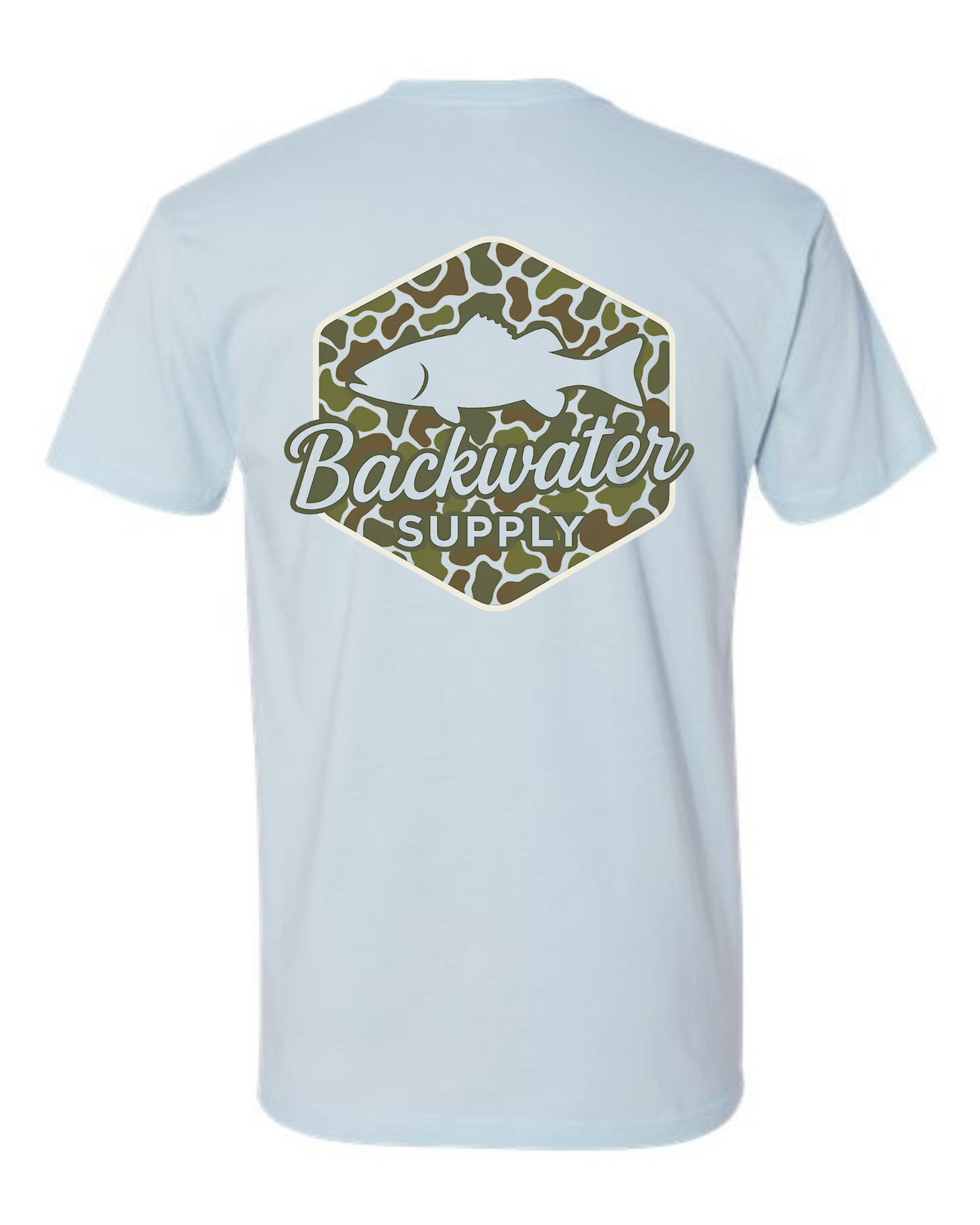Youth Backwater Supply – Camo Fish Tee