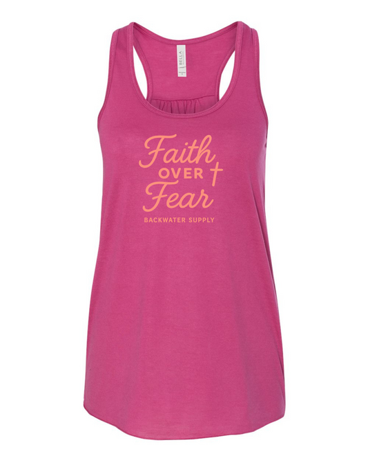 Faith over Fear Flowy Racerback Tank – Backwater Faith Collection