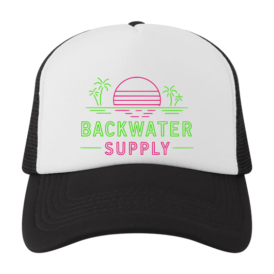 Backwater Supply – Neon Sunset Mesh Trucker Hat